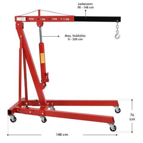 Werkplaatskraan / motorblokkraan - Max. 2000 kg