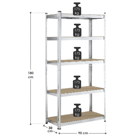 2 stuks Stellingkast / Opbergrek - Basic - 180 x 90 x 30 cm