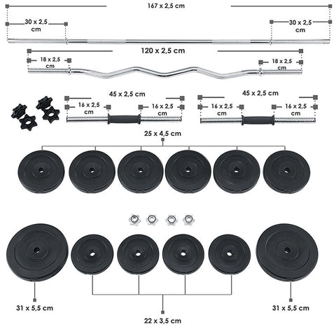 Halterset 3 in 1 / 60kg halterstang