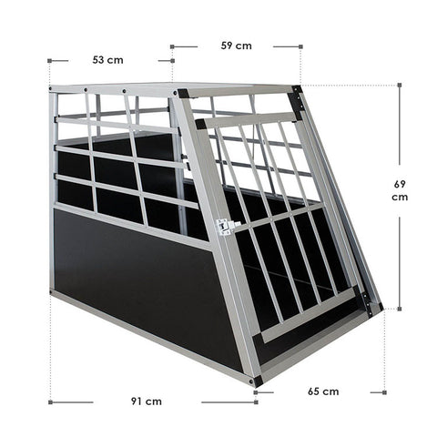 Aluminium hondentransportbox - L