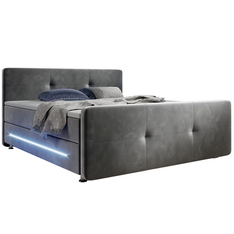 Boxspringbed Houston - 180 x 200 cm - Grijs