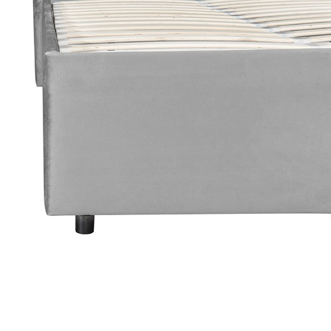 Gestoffeerd bed Savona - 200 x 120 cm - Lichtgrijs - Incl. Bedlade