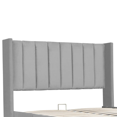 Gestoffeerd bed Savona - 200 x 140 cm - Lichtgrijs