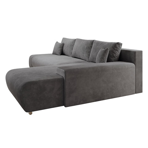 Sofa Iseo - Rechts - Met slaapfunctie - Donkergrijs