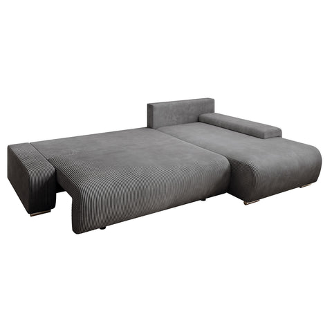 Sofa Iseo - Rechts - Met slaapfunctie - Donkergrijs