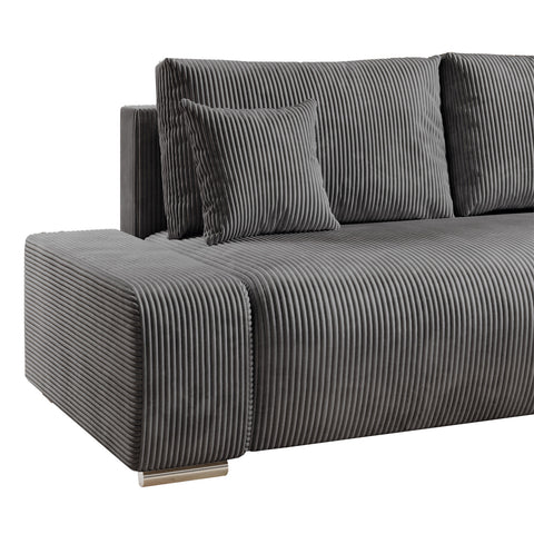 Sofa Iseo - Rechts - Met slaapfunctie - Donkergrijs