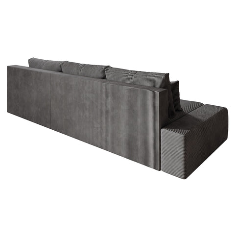 Sofa Iseo - Rechts - Met slaapfunctie - Donkergrijs