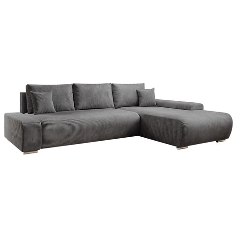 Sofa Iseo - Rechts - Met slaapfunctie - Donkergrijs