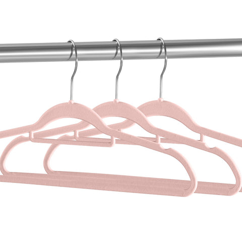 Fluwelen Kleerhangers / Kledinghanger - 30 Stuks - Roze - Antislip