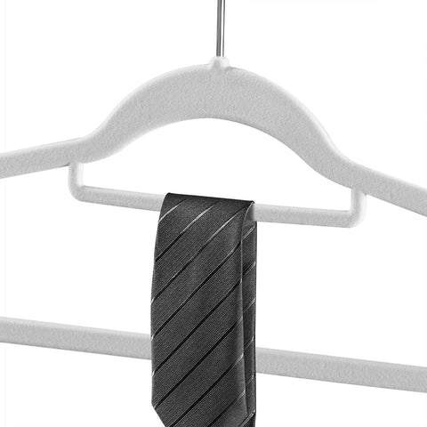 Fluwelen Kleerhangers / Kledinghanger - 50 Stuks - Wit - Antislip