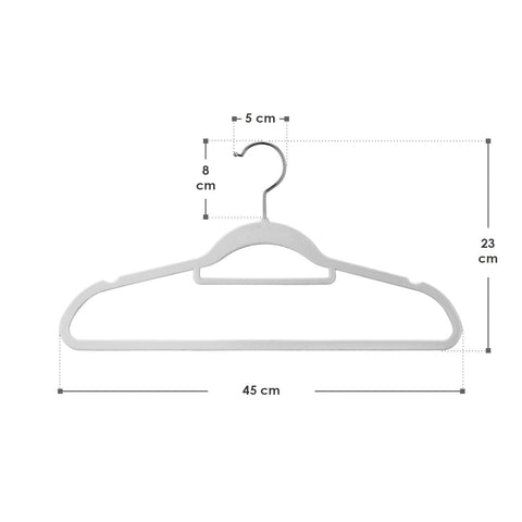 Fluwelen Kleerhangers / Kledinghanger - 50 Stuks - Wit - Antislip