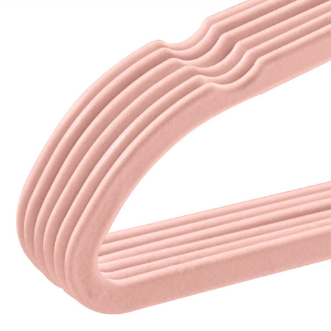 Fluwelen Kleerhangers / Kledinghanger - 50 Stuks - Roze - Antislip