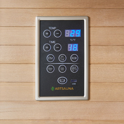 Infraroodcabine / Sauna Kiruna - 90x90x190 - Incl. LED & Bleutooth Radio