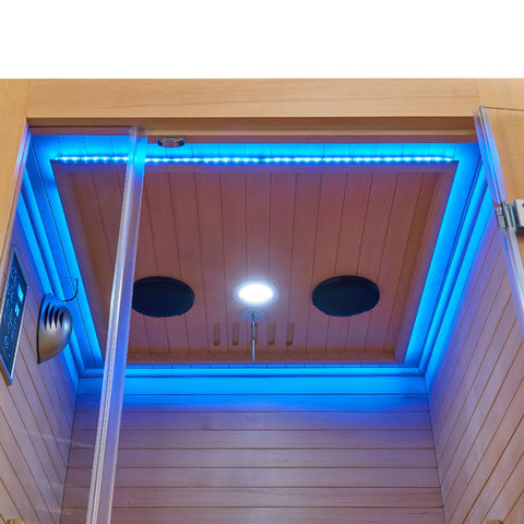 Infraroodcabine / Sauna Kiruna - 90x90x190 - Incl. LED & Bleutooth Radio