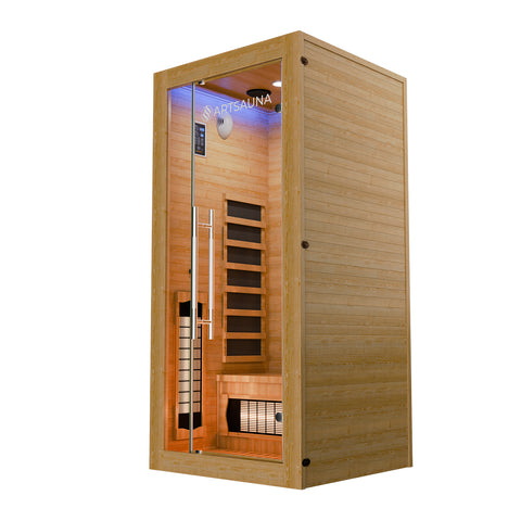 Juskys Infraroodkabine / Sauna Kiruna 90 Premium - 190 x 90 x 90 cm - Incl. LED & Bluetooth Radio