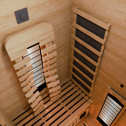 Juskys Infraroodkabine / Sauna Kiruna 90 Premium - 190 x 90 x 90 cm - Incl. LED & Bluetooth Radio