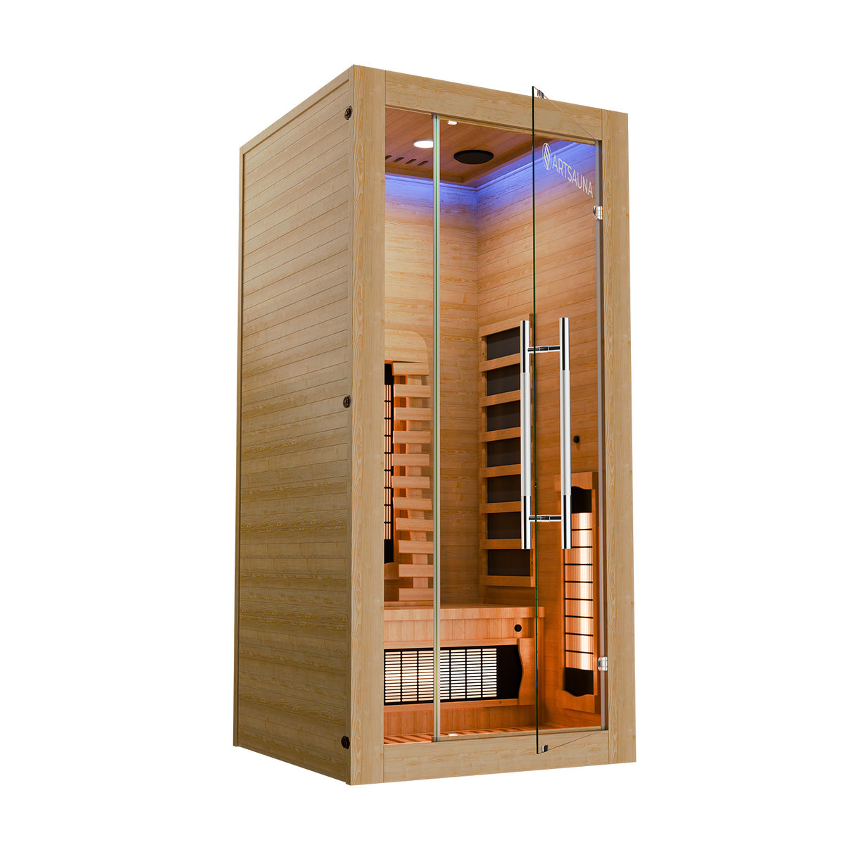 Juskys Infraroodkabine / Sauna Kiruna 90 Premium - 190 x 90 x 90 cm - Incl. LED & Bluetooth Radio