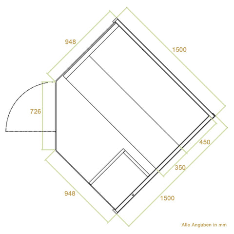 Binnensauna Espoo 150 Premium - Finse saunacabine - 150x150x200 cm