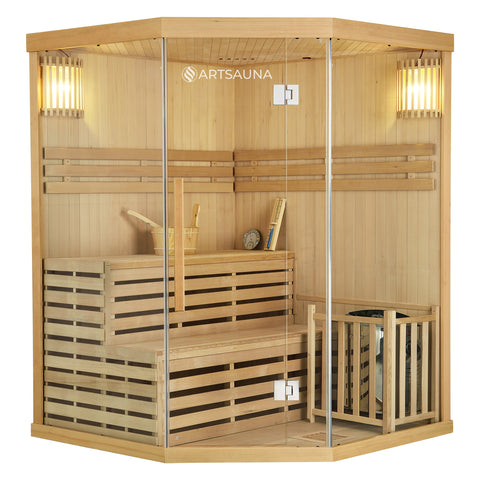 Binnensauna Espoo 150 Premium - Finse saunacabine - 150x150x200 cm