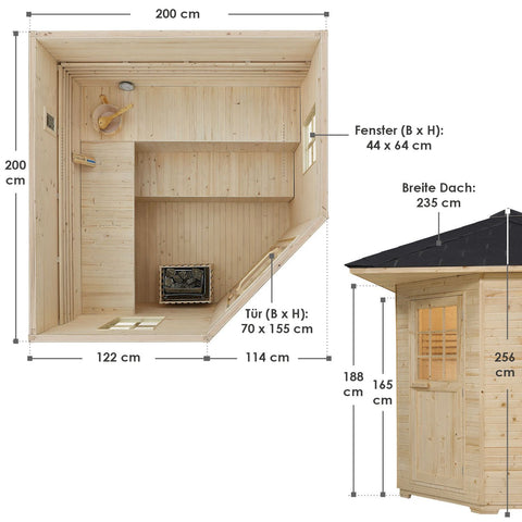 Buitensauna Eldur voor tuin/terras