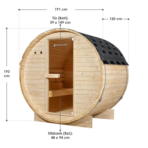 Buitenbarrelsauna Spitsbergen - 191x120x193 cm