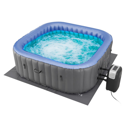 Opblaasbare Whirlpool / Bubbelbad Palmira - 6 Pers - 210 x 210 cm - Grijs - Incl. LED