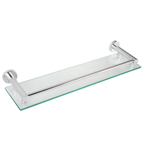 Badkamer - Wandplank - Gehard Glas - Aluminium - Badkamerrekje - 50 x 14 x 3 cm