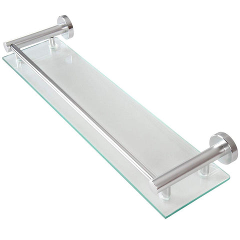 Badkamer - Wandplank - Gehard Glas - Aluminium - Badkamerrekje - 50 x 14 x 3 cm